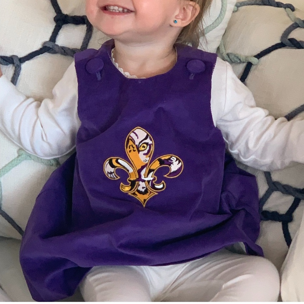 Purple‎ Fleur-de-Lis Kids Dress